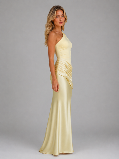 Feathorne Women's Sophie One Shoulder Maxi Dress - styled evening look