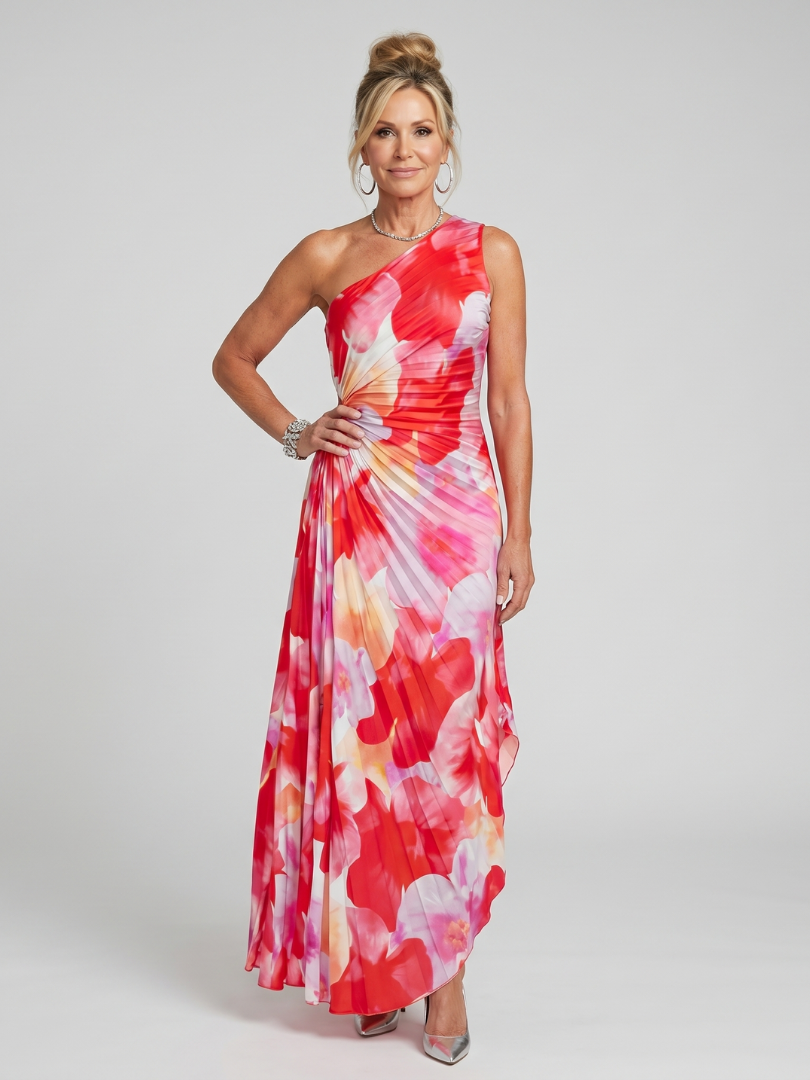 Feathorne Women's One Shoulder Pleated Midi Dress - view 1