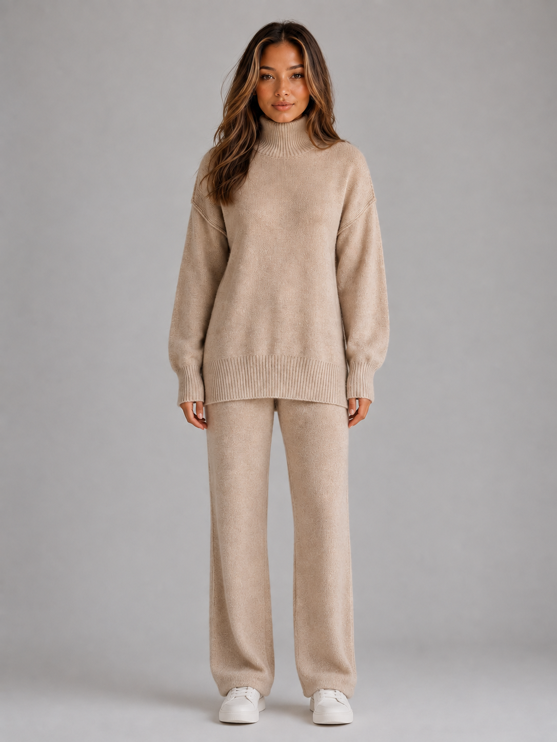 Feathorne Women's Oversized Roll Neck Knitted Lounge Set - view 1