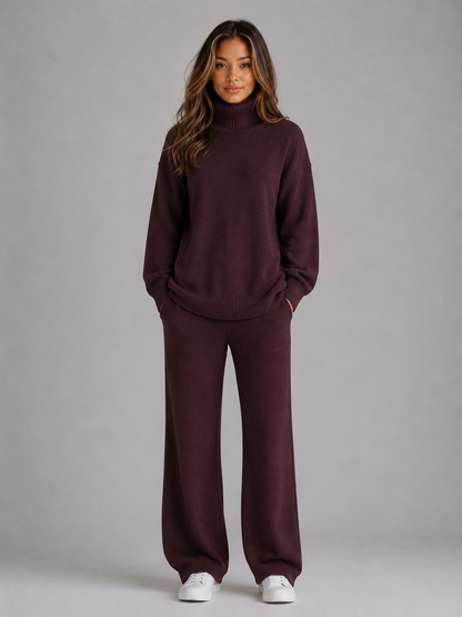 Feathorne Women's Oversized Roll Neck Knitted Lounge Set - view 6