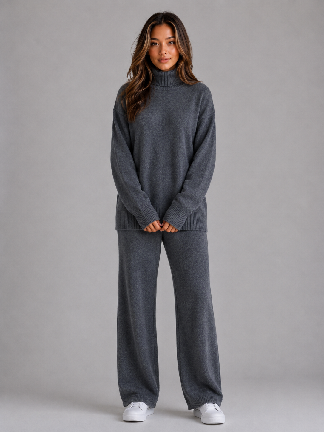 Feathorne Women's Oversized Roll Neck Knitted Lounge Set - view 5