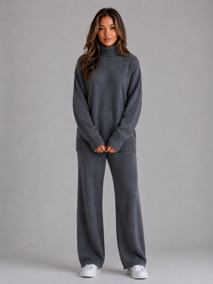 Feathorne Women's Oversized Roll Neck Knitted Lounge Set - view 5