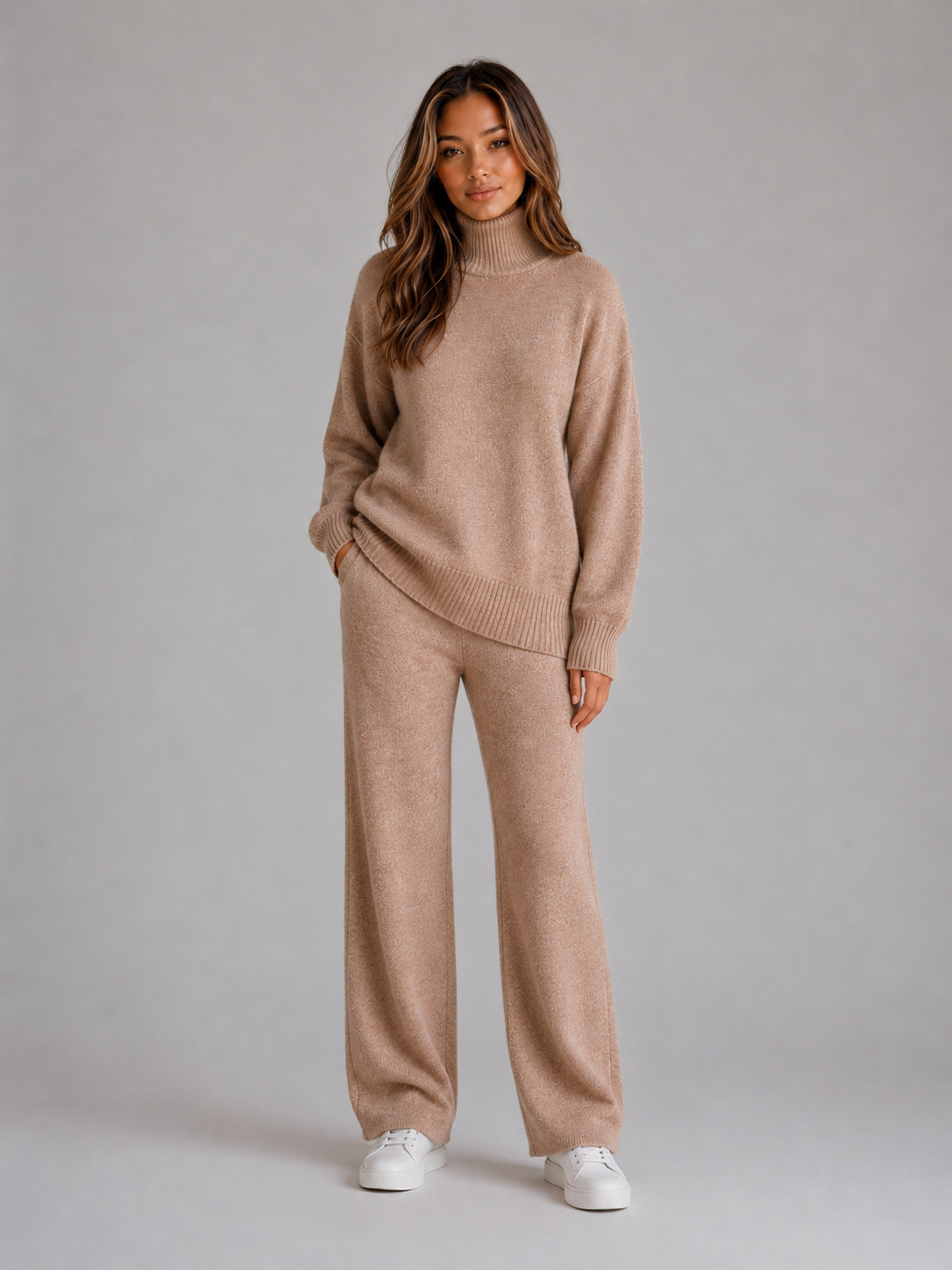 Feathorne Women's Oversized Roll Neck Knitted Lounge Set - view 4