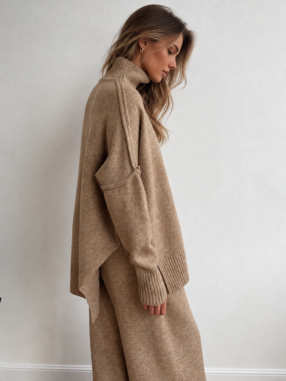 Feathorne Women's Oversized Turtleneck Knit Pants Set - view 5