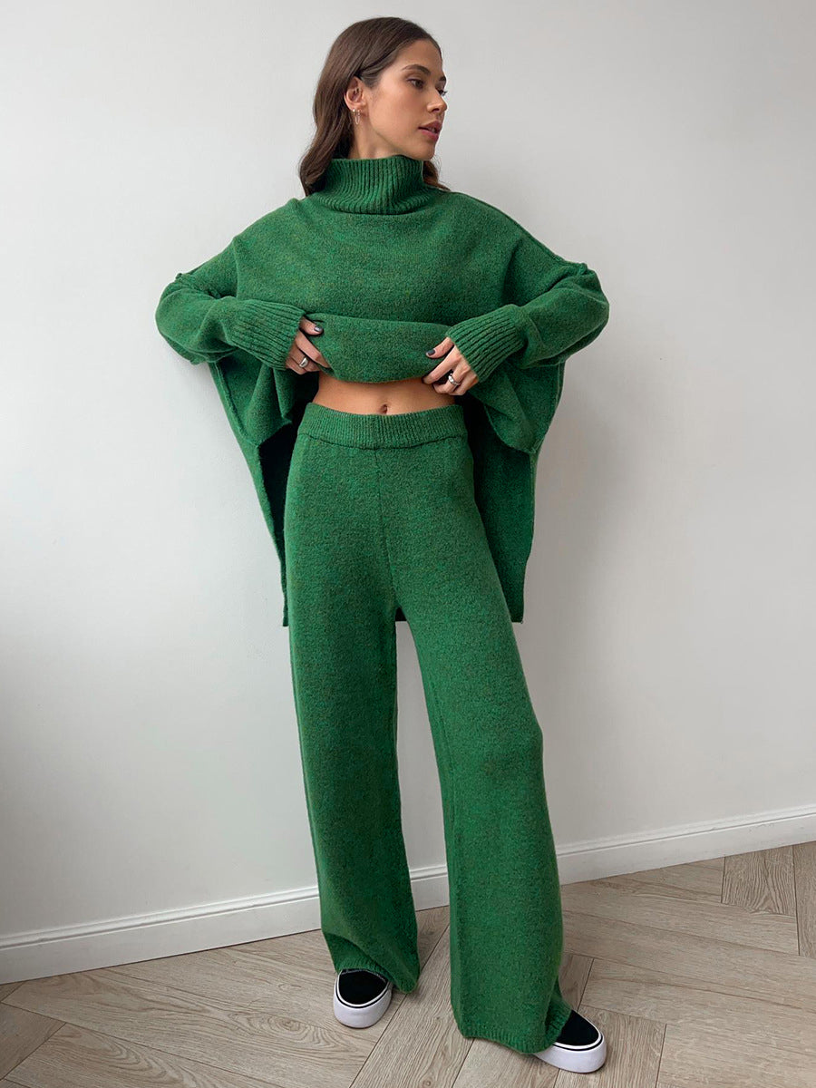 Feathorne Women's Oversized Turtleneck Knit Pants Set - view 11