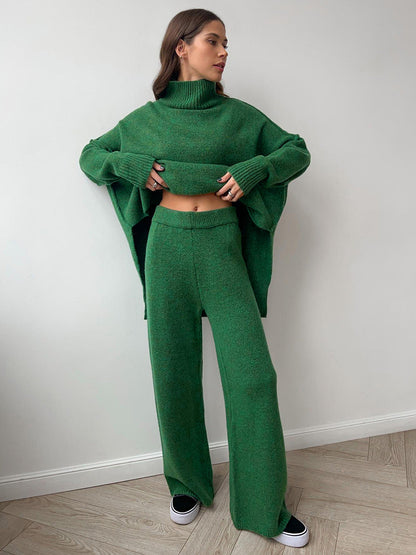 Feathorne Women's Oversized Turtleneck Knit Pants Set - view 11