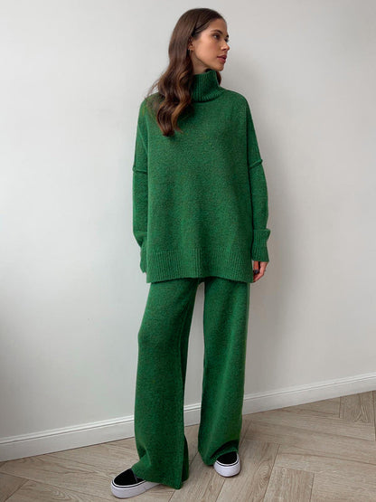 Feathorne Women's Oversized Turtleneck Knit Pants Set - view 12