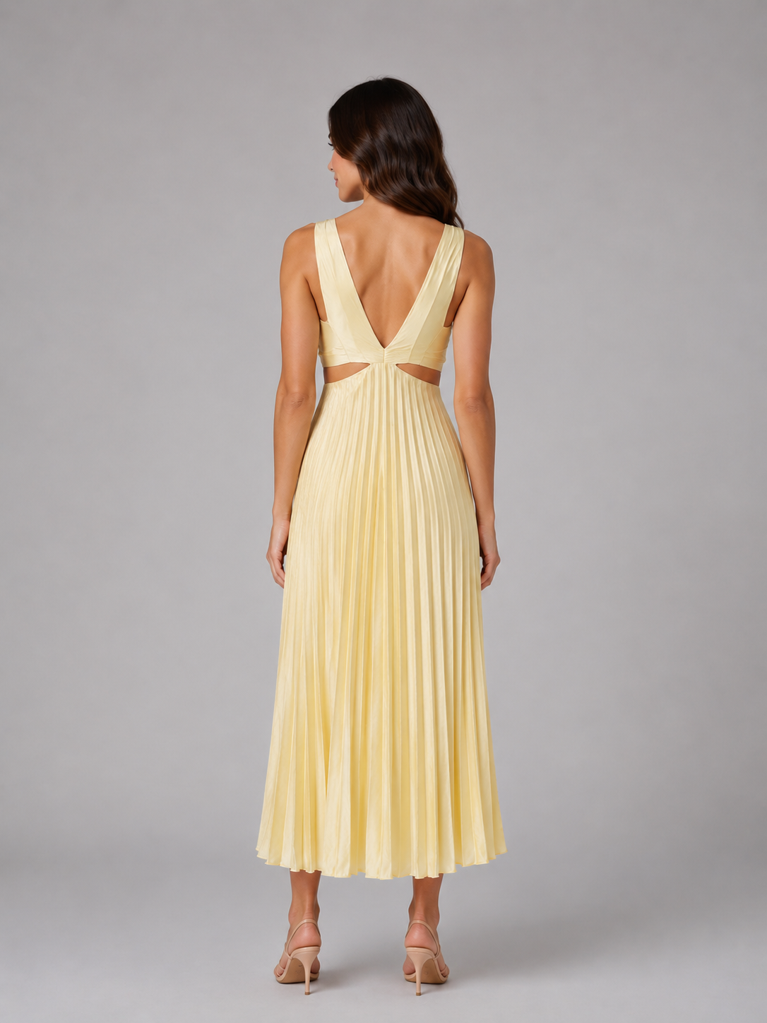 Feathorne Women's Talia Pleated Midi Dress - back view