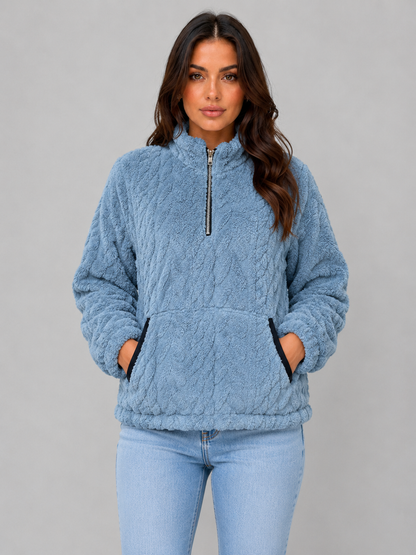 Feathorne Women's Plush Half Zip Fleece Pullover - view 7