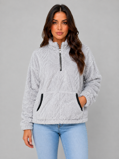 Feathorne Women's Plush Half Zip Fleece Pullover - view 4