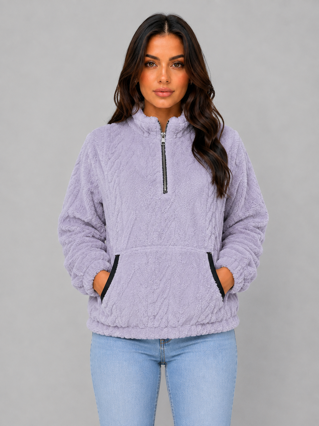 Feathorne Women's Plush Half Zip Fleece Pullover - view 9