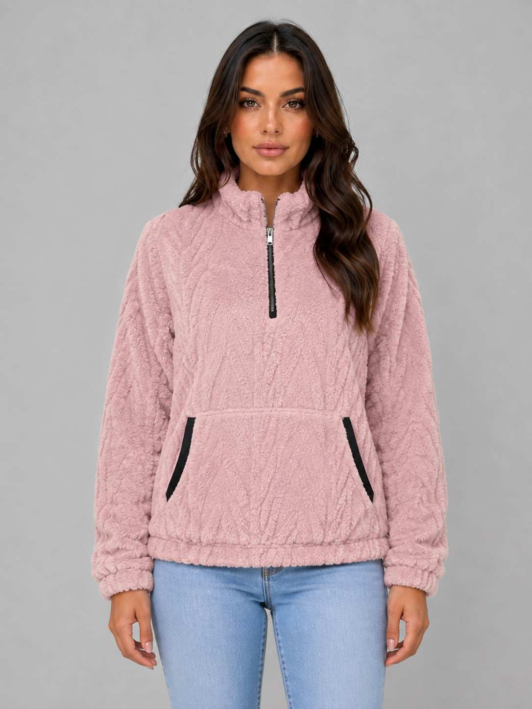 Feathorne Women's Plush Half Zip Fleece Pullover - view 6