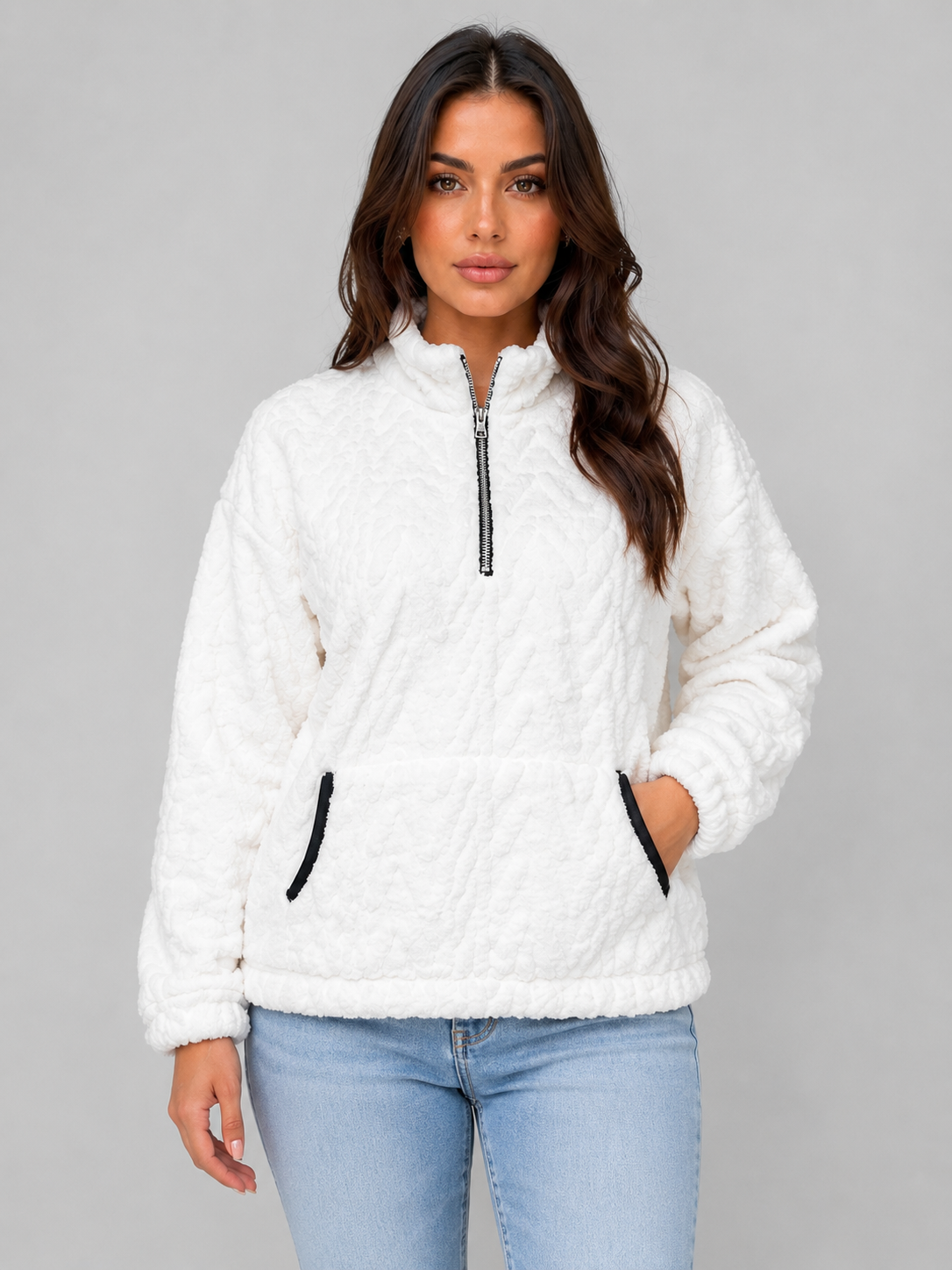Feathorne Women's Plush Half Zip Fleece Pullover - view 1