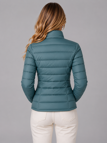 Feathorne Women's Wren Blue Puffer Jacket - side view