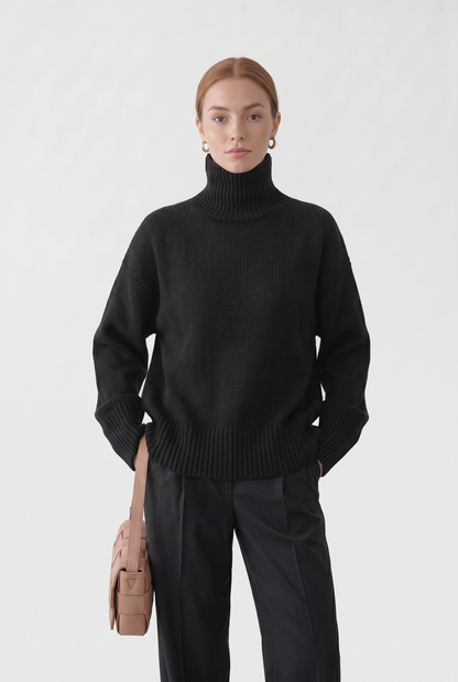 Feathorne Women's Relaxed Cable Knit Turtleneck Jumper - view 9