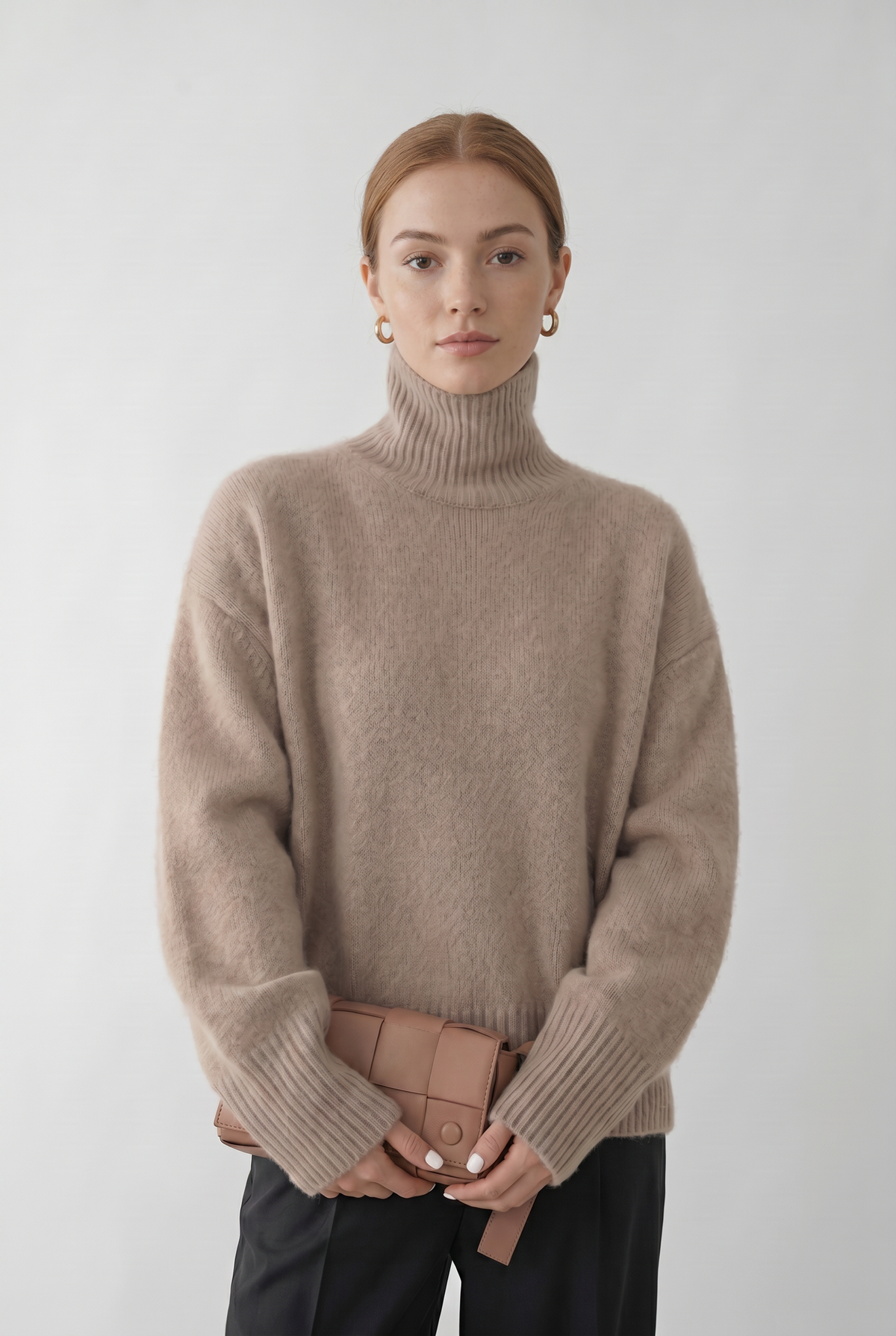 Feathorne Women's Relaxed Cable Knit Turtleneck Jumper - view 1