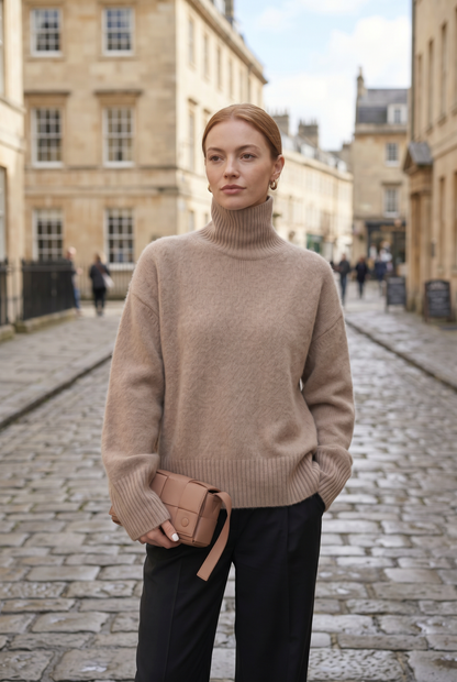 Feathorne Women's Relaxed Cable Knit Turtleneck Jumper - view 4