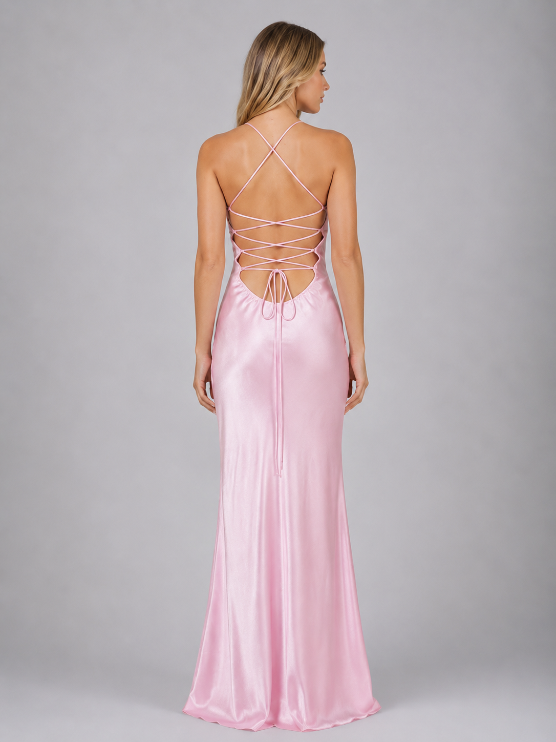 Feathorne Women's Pink Sequin Halter Maxi Dress - view 2