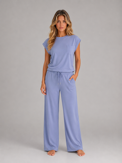 Feathorne Women's Maeve Two-Piece Lounge Set - styled full length view