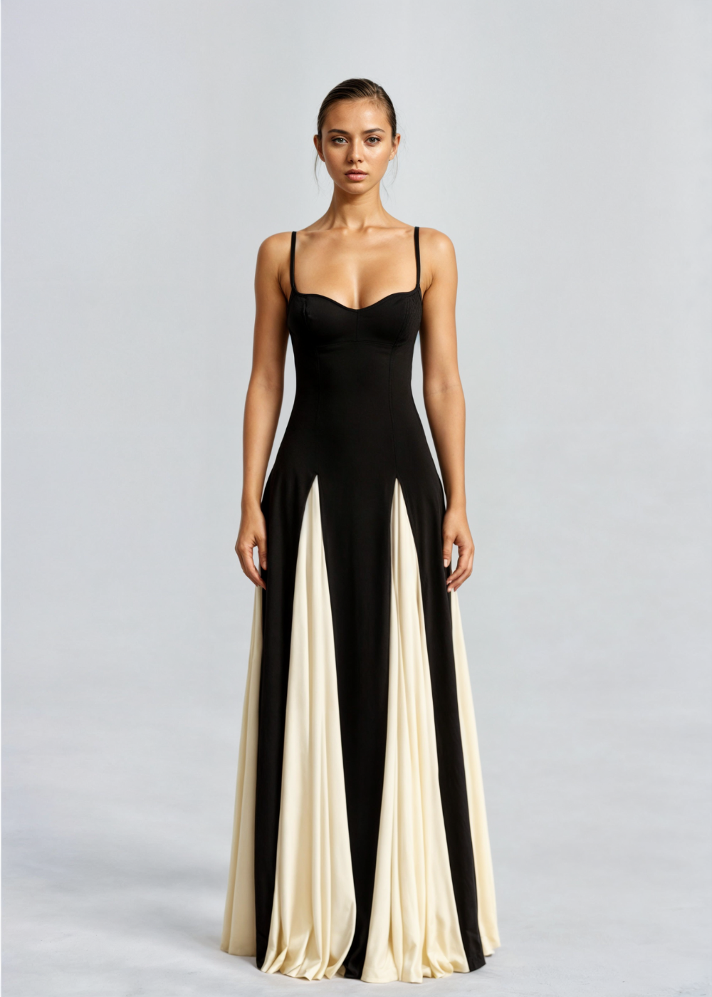 Feathorne Women's Black and White Two-Tone Strappy Maxi Dress - view 1
