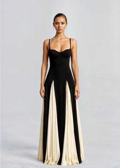 Feathorne Women's Black and White Two-Tone Strappy Maxi Dress - view 1