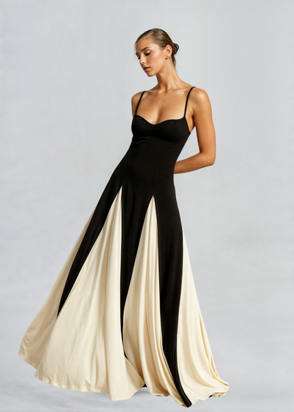 Feathorne Women's Black and White Two-Tone Strappy Maxi Dress - view 3