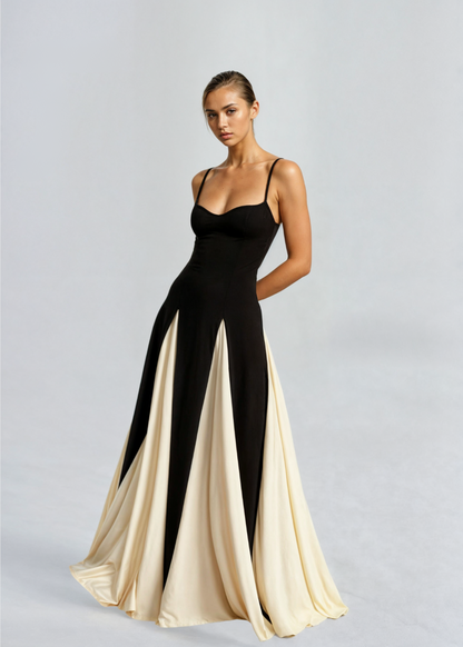 Feathorne Women's Black and White Two-Tone Strappy Maxi Dress - view 4