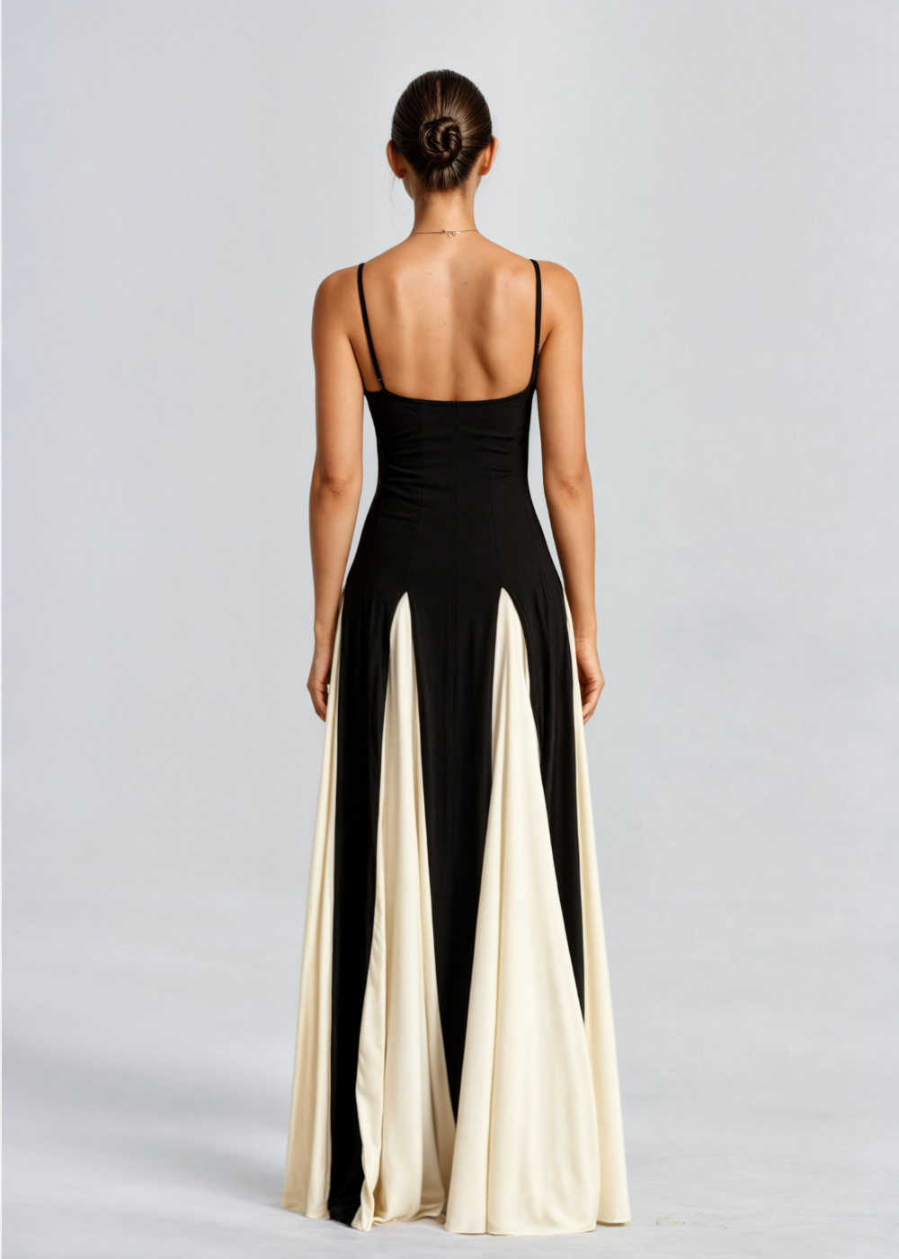 Feathorne Women's Black and White Two-Tone Strappy Maxi Dress - view 5