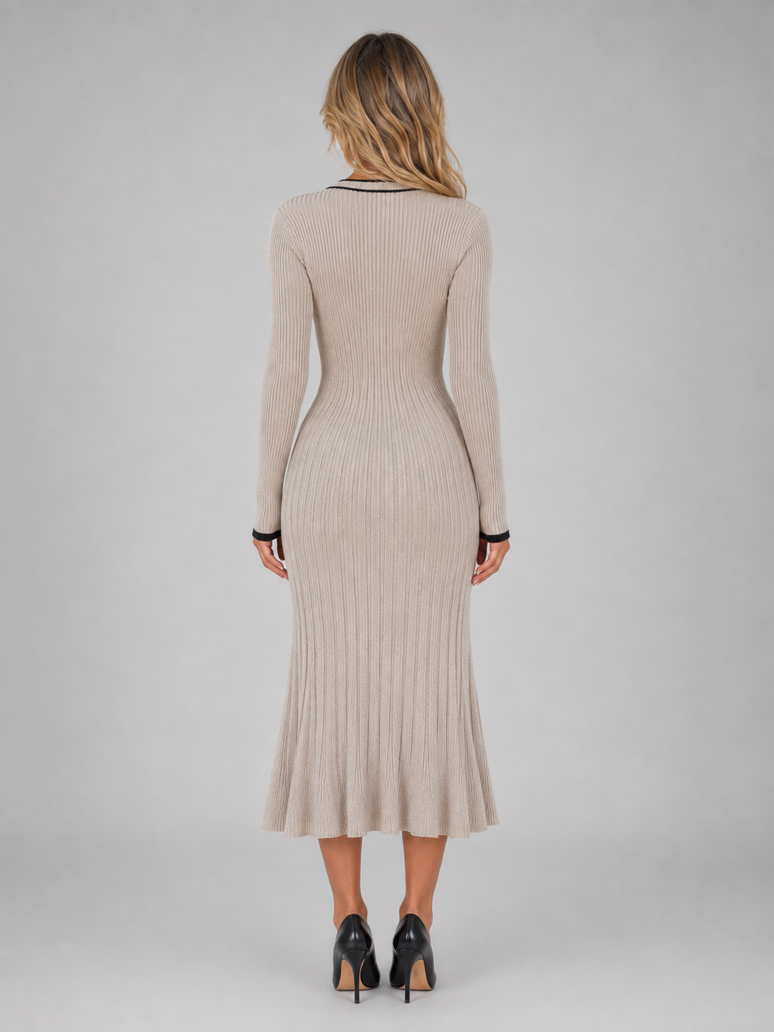Feathorne Women's V-Neck Button Front Midi Dress - view 2