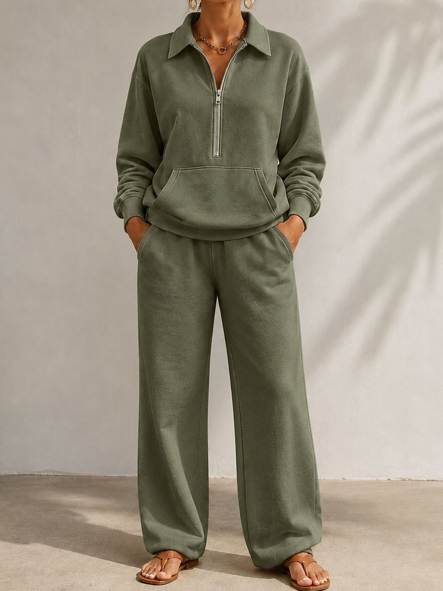 Feathorne Women's Bethany V-Neck Pants Set - alternate styling