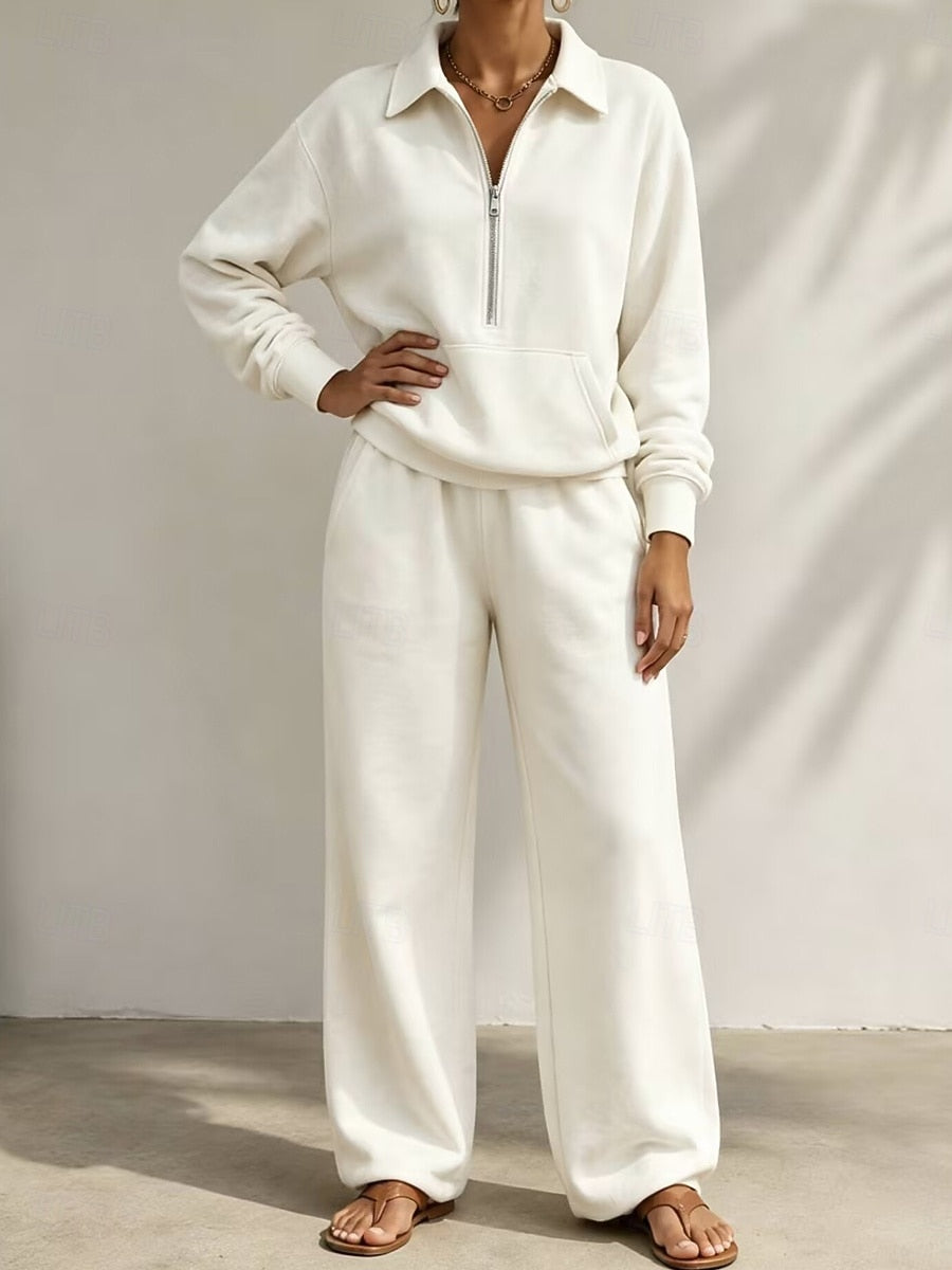 Feathorne Women's Bethany V-Neck Pants Set - styled view