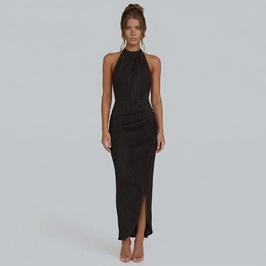 Florence Halterneck Maxi Dress - back view