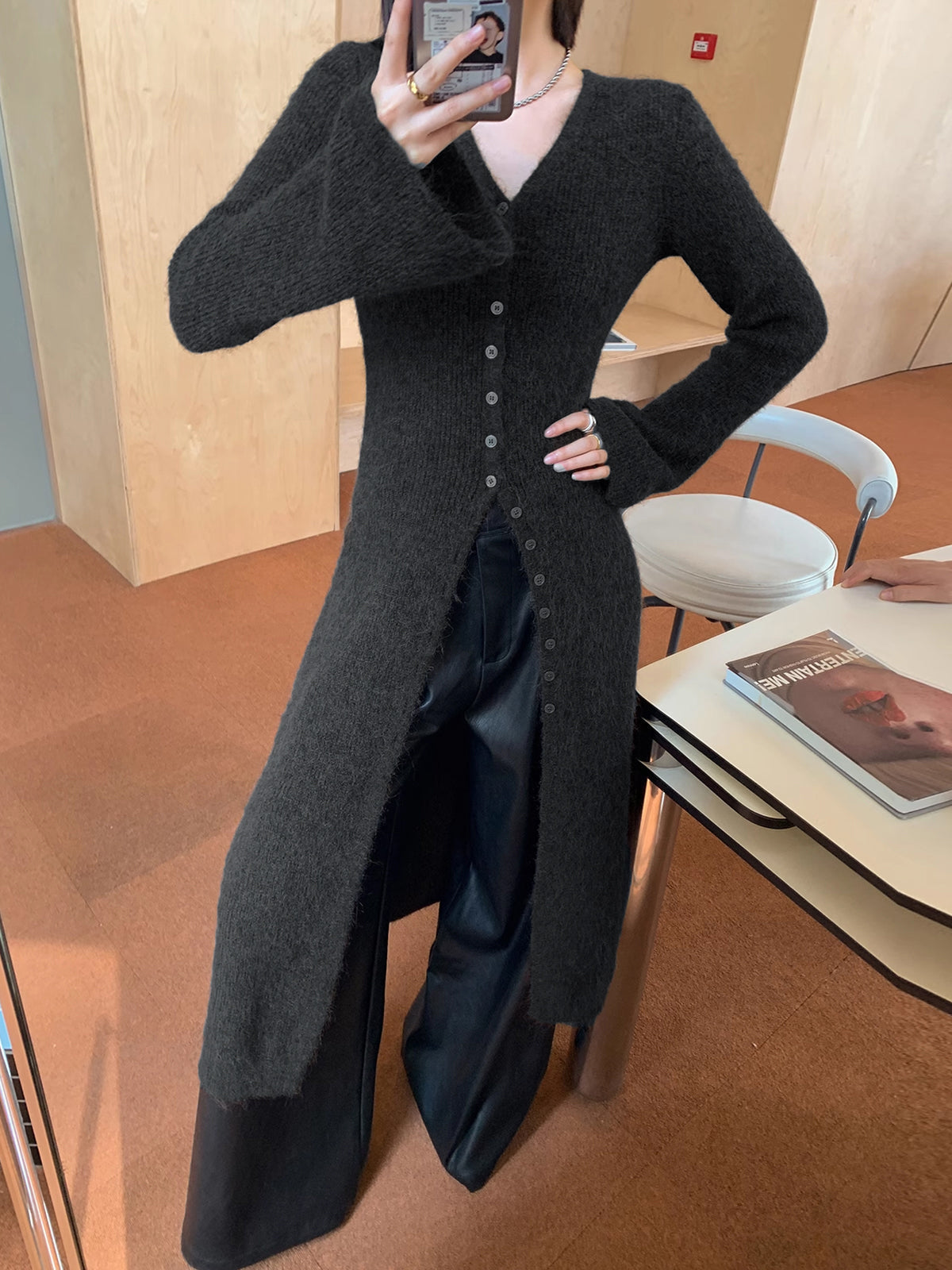 Wren Wool Blend Cardigan - grey