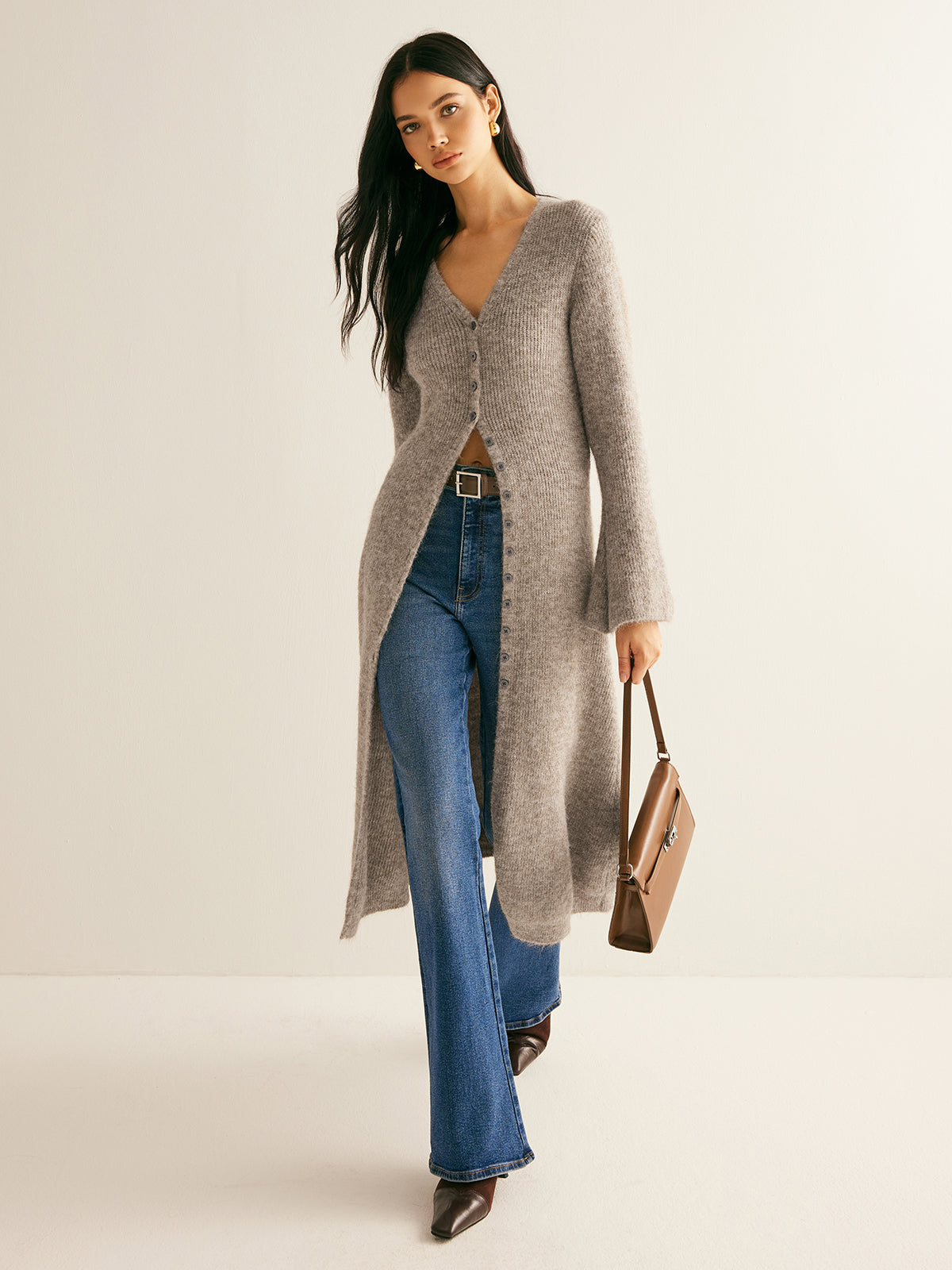 Wren Wool Blend Cardigan - light brown